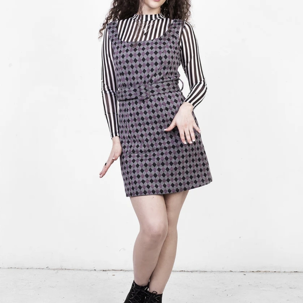 Disturbia Clowntears Belted Pinafore Dress - Picture 2 of 7